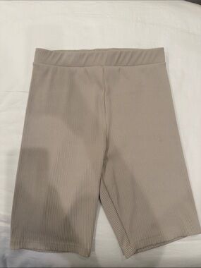H&M Kids Ribbed Bike Shorts in Taupe